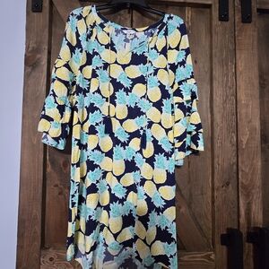crown & ivy Navy Floral Pineapple Tunic